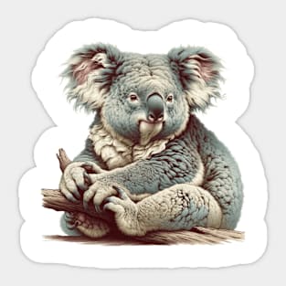 Chill Koala - Natural History Illustration Sticker